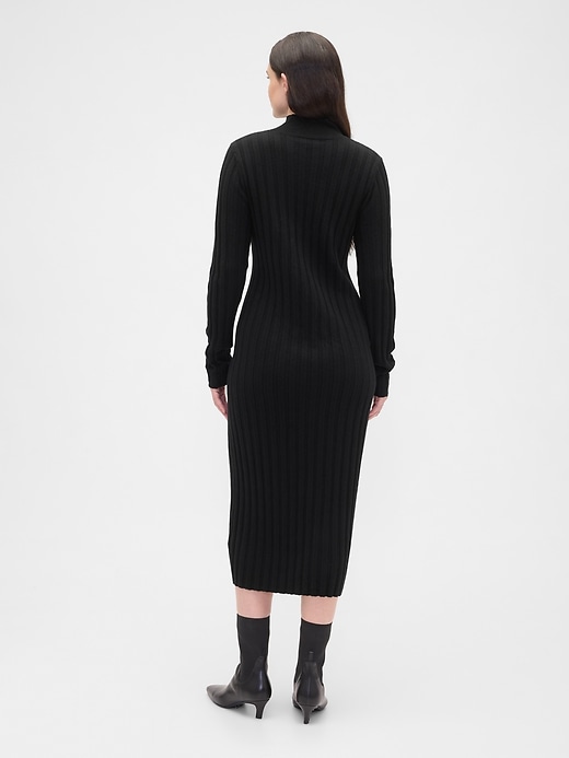 Image number 5 showing, CashSoft Ribbed Mockneck Midi Dress