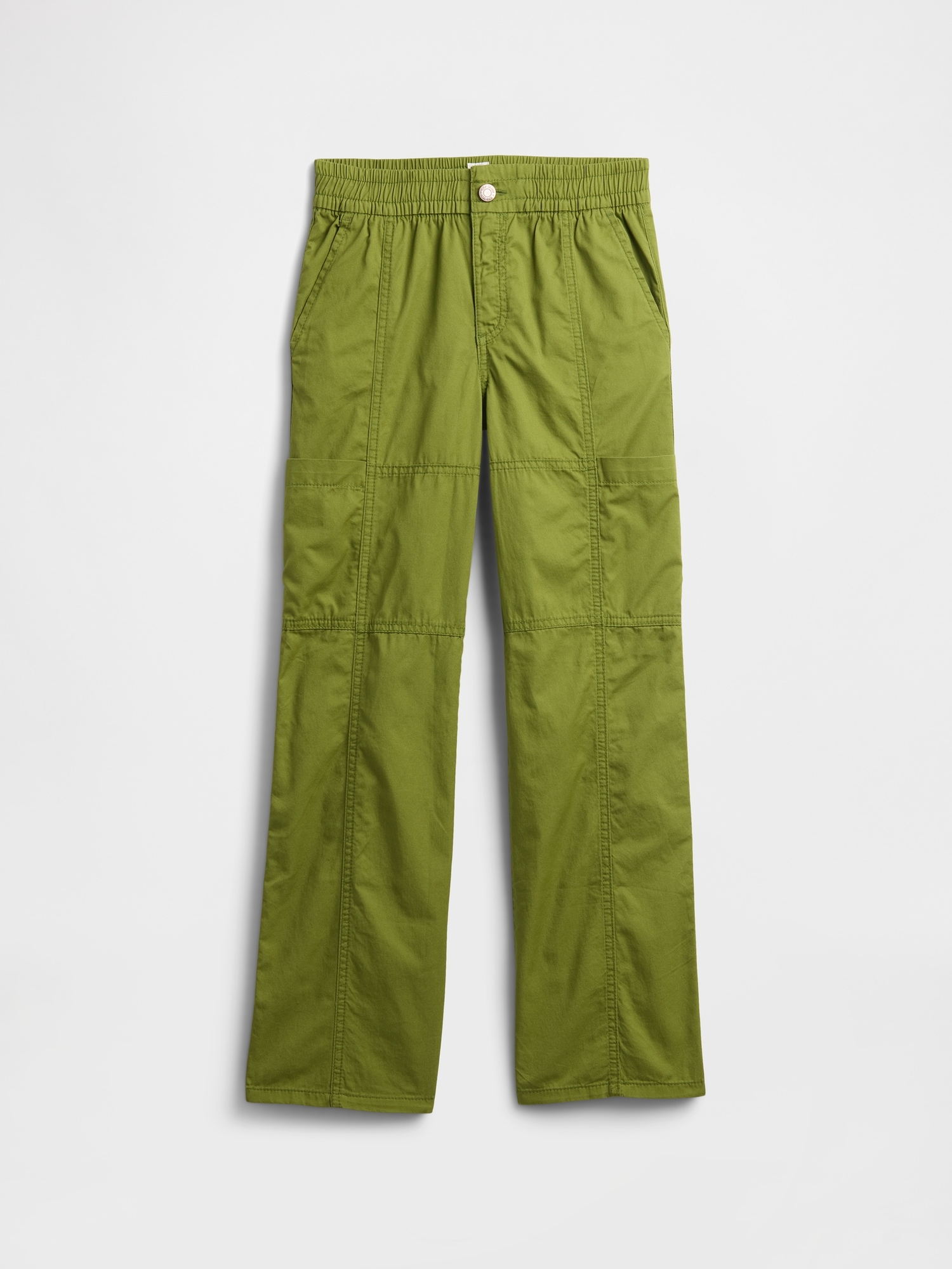 Kids Twill Loose Cargo Pants - Calla Green