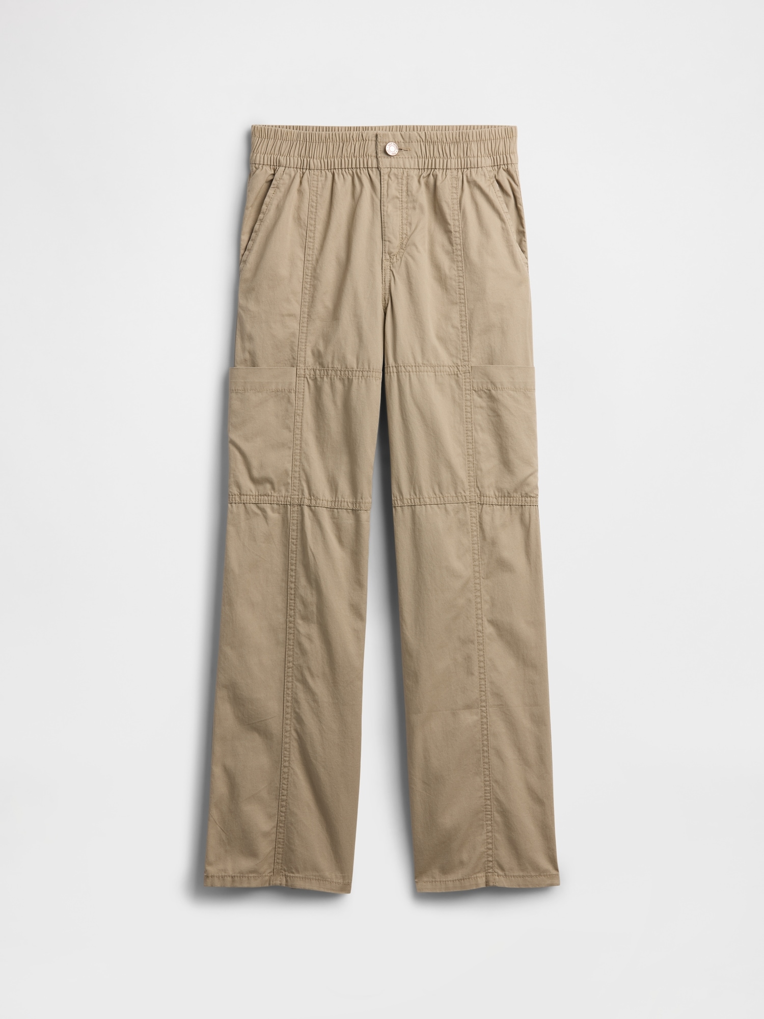 Kids Twill Loose Cargo Pants - Khaki