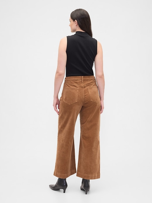 Image number 6 showing, High Rise Wide-Leg Crop Corduroy Pants
