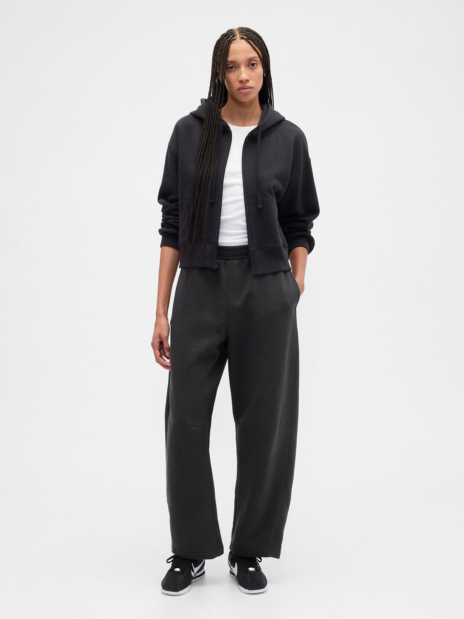 Pull-On Barrel Sweatpants - Black Moonless Night