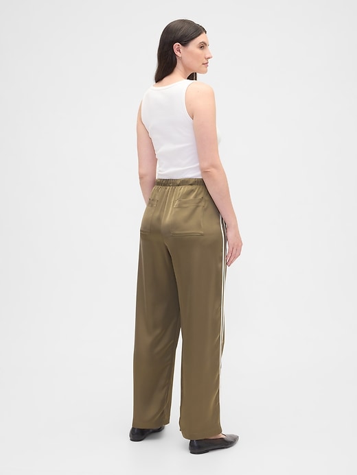 Image number 6 showing, Relaxed Straight-Leg Stripe Satin Pants