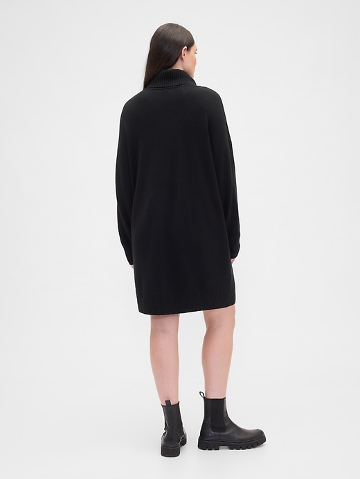 Image number 5 showing, CashSoft Relaxed Turtleneck Sweater Mini Dress