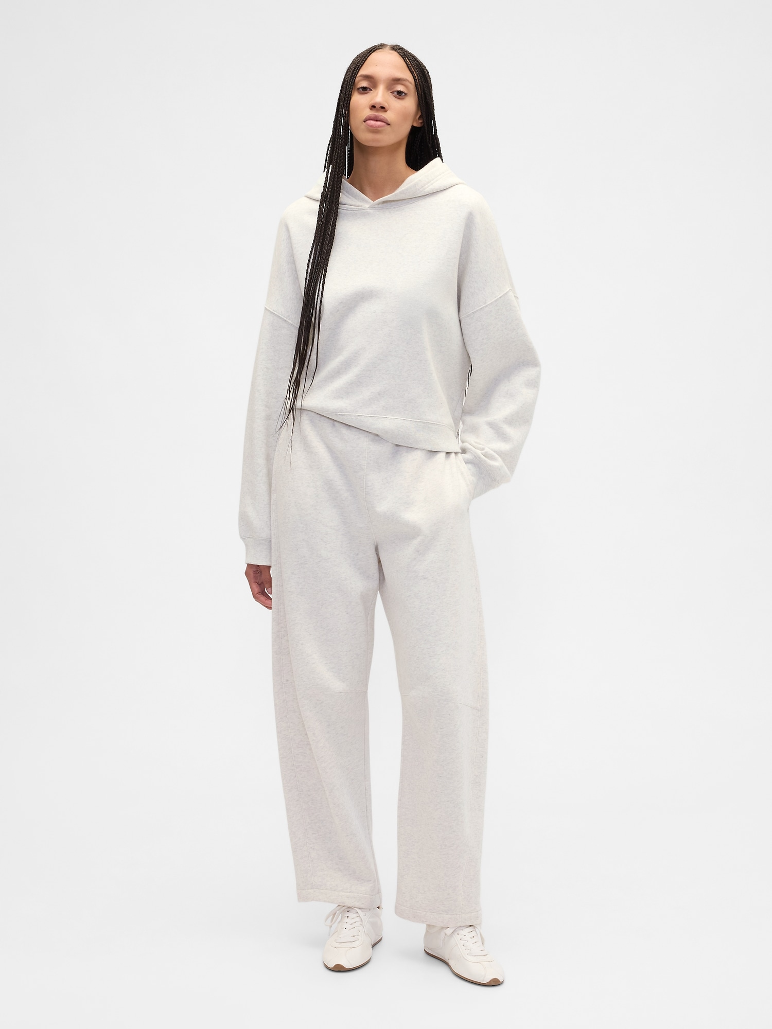 Pull-On Barrel Sweatpants - Pale Grey Heather