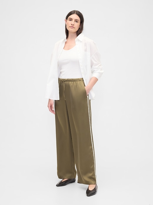 Image number 5 showing, Relaxed Straight-Leg Stripe Satin Pants