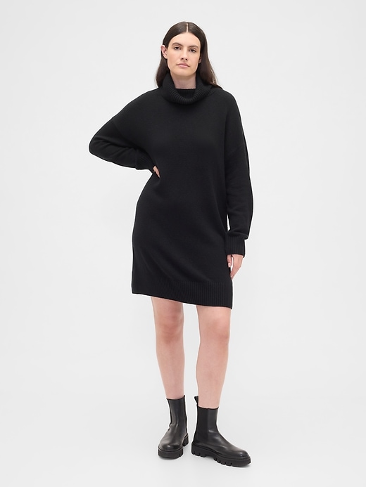 Image number 4 showing, CashSoft Relaxed Turtleneck Sweater Mini Dress