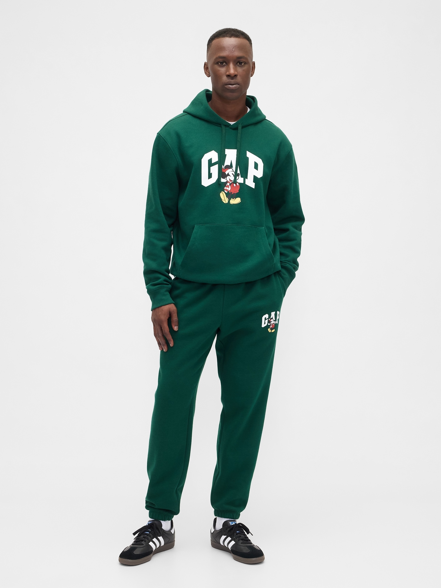 Gap × Disney Mickey Mouse Relaxed Logo Joggers - Disney Family Evergreen