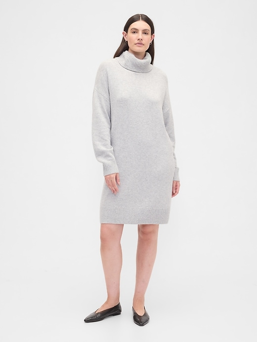 Image number 4 showing, CashSoft Relaxed Turtleneck Sweater Mini Dress