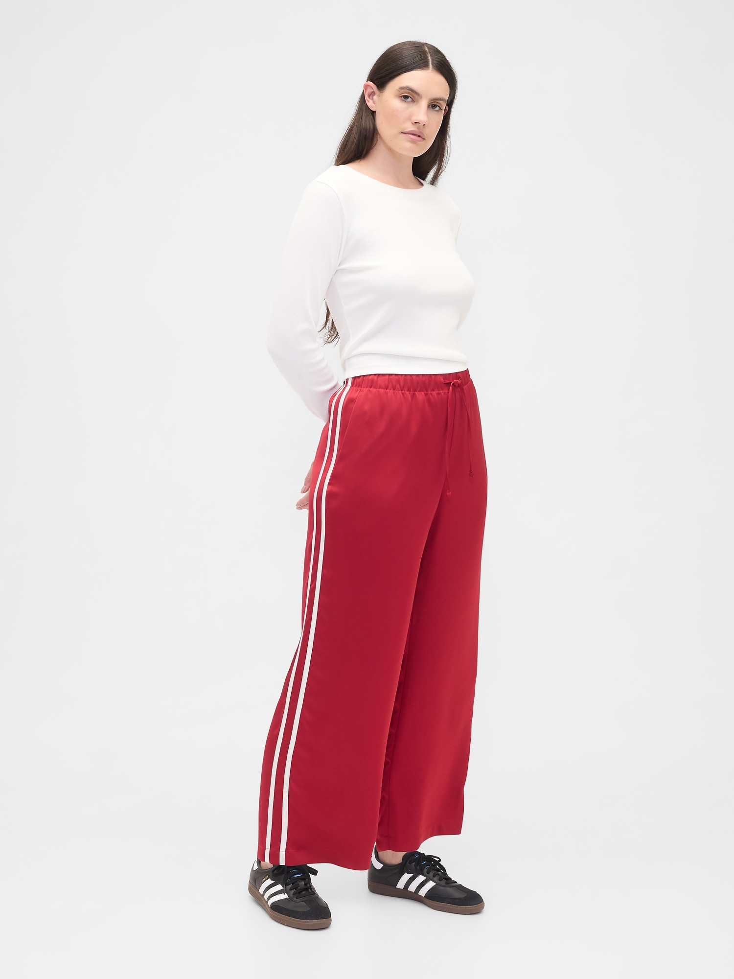 Gap Factory Relaxed Straight-leg Stripe Satin Pants In Multi