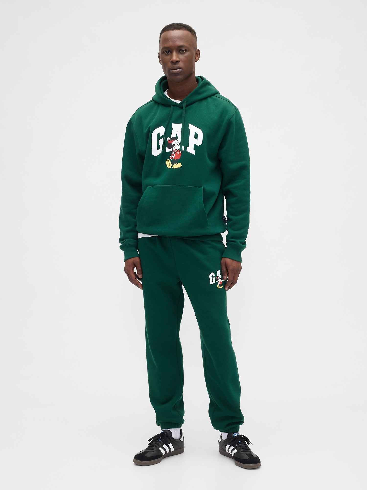 Gap Factory Disney × Mickey Mouse Relaxed Logo Hoodie In Green