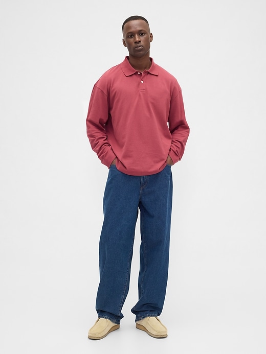 Image number 3 showing, Boxy Stretch Pique Polo Shirt
