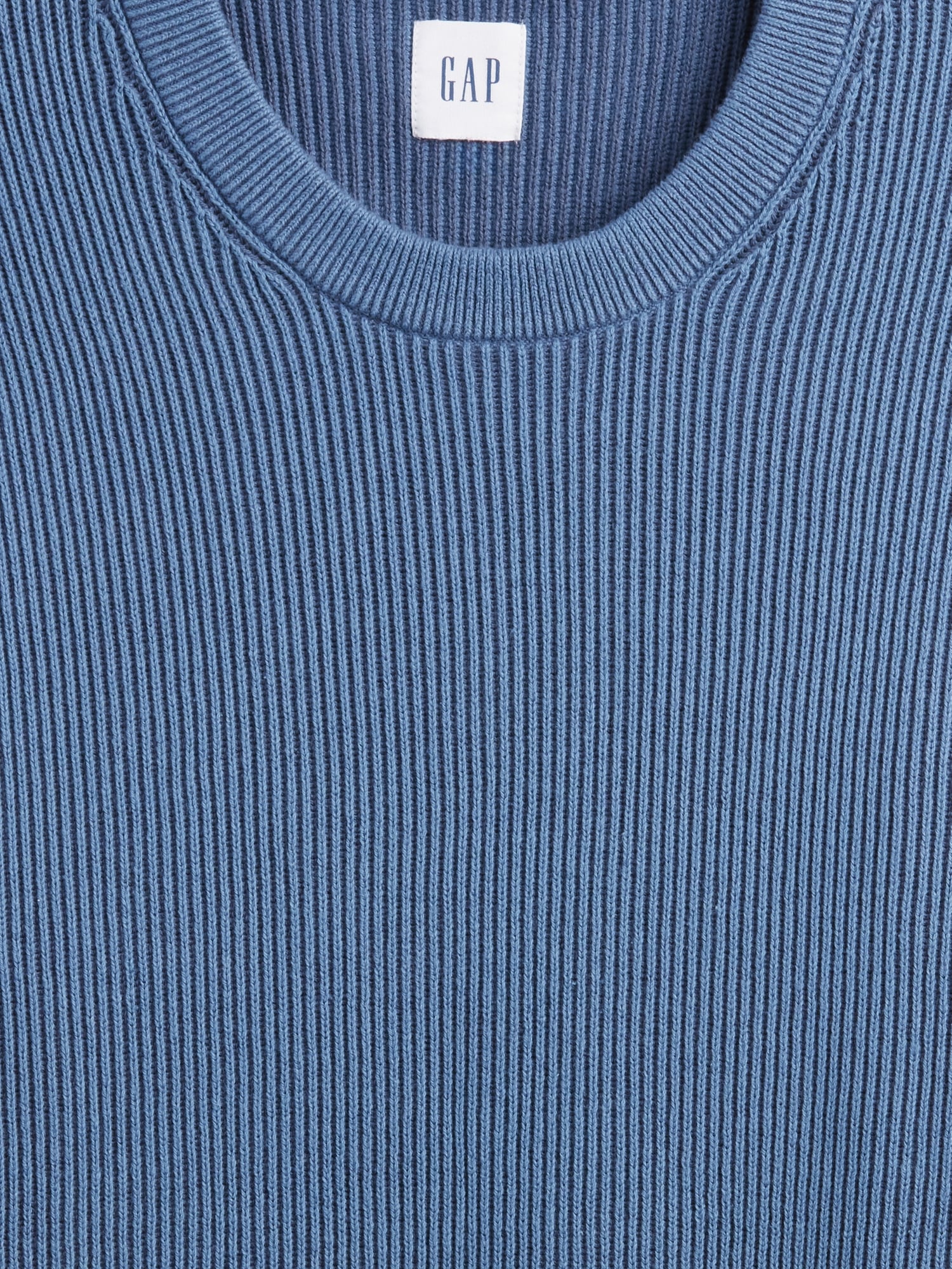 Gap Factory Oversized Fisherman-stitch Crewneck Sweater In Blue