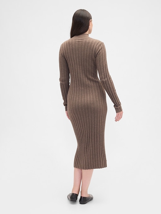 Image number 5 showing, CashSoft Ribbed Mockneck Midi Dress