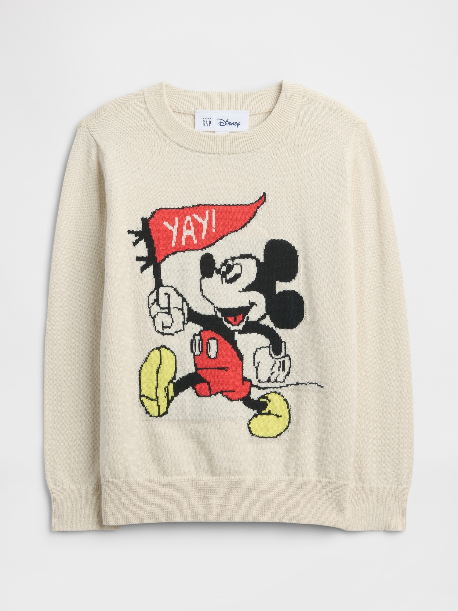 babyGap × Disney Mickey Mouse Intarsia Sweater - Tan Chino