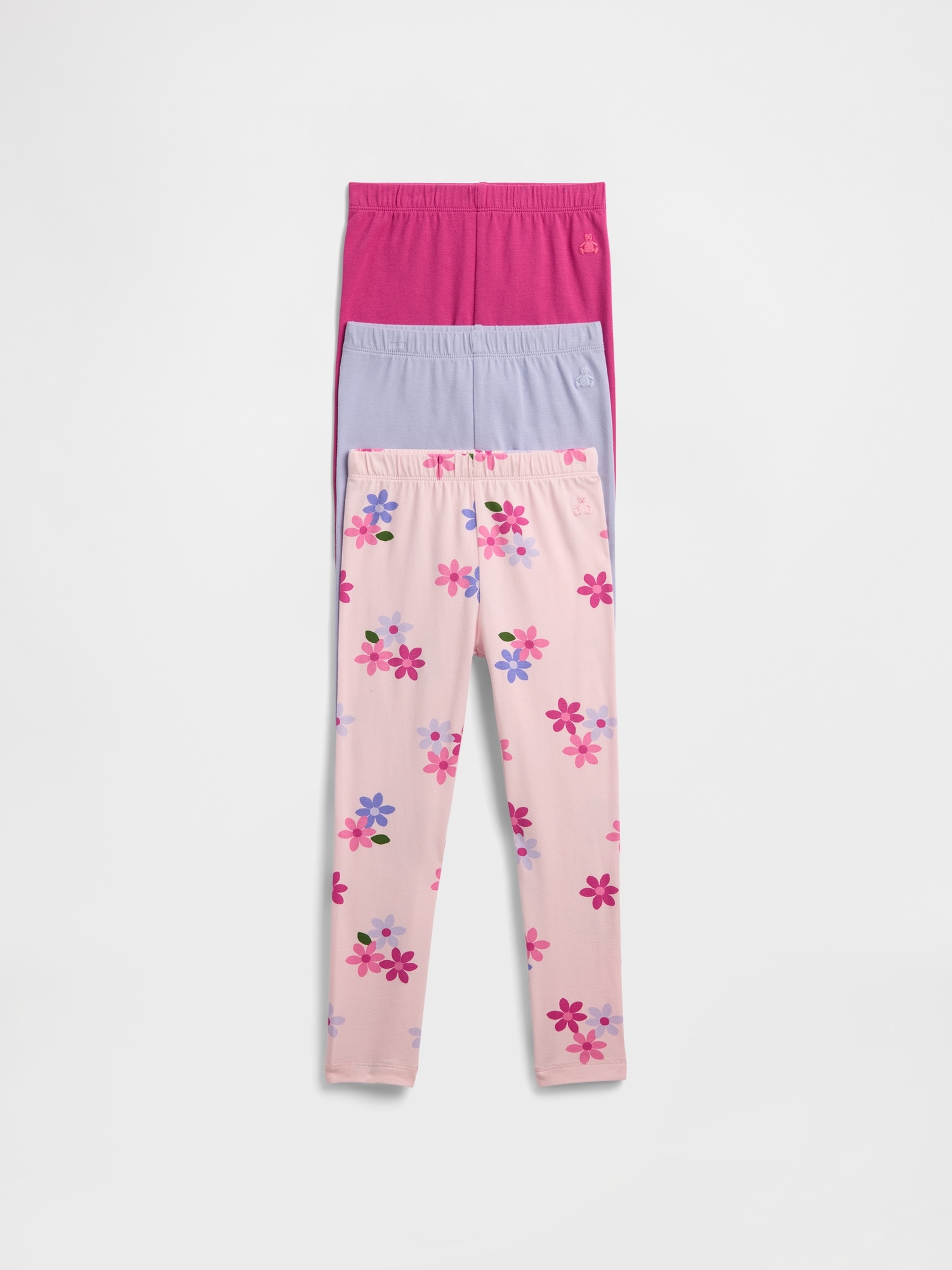 babyGap Stretch Jersey Leggings (3-Pack) - Bright Fuchsia Pink Floral