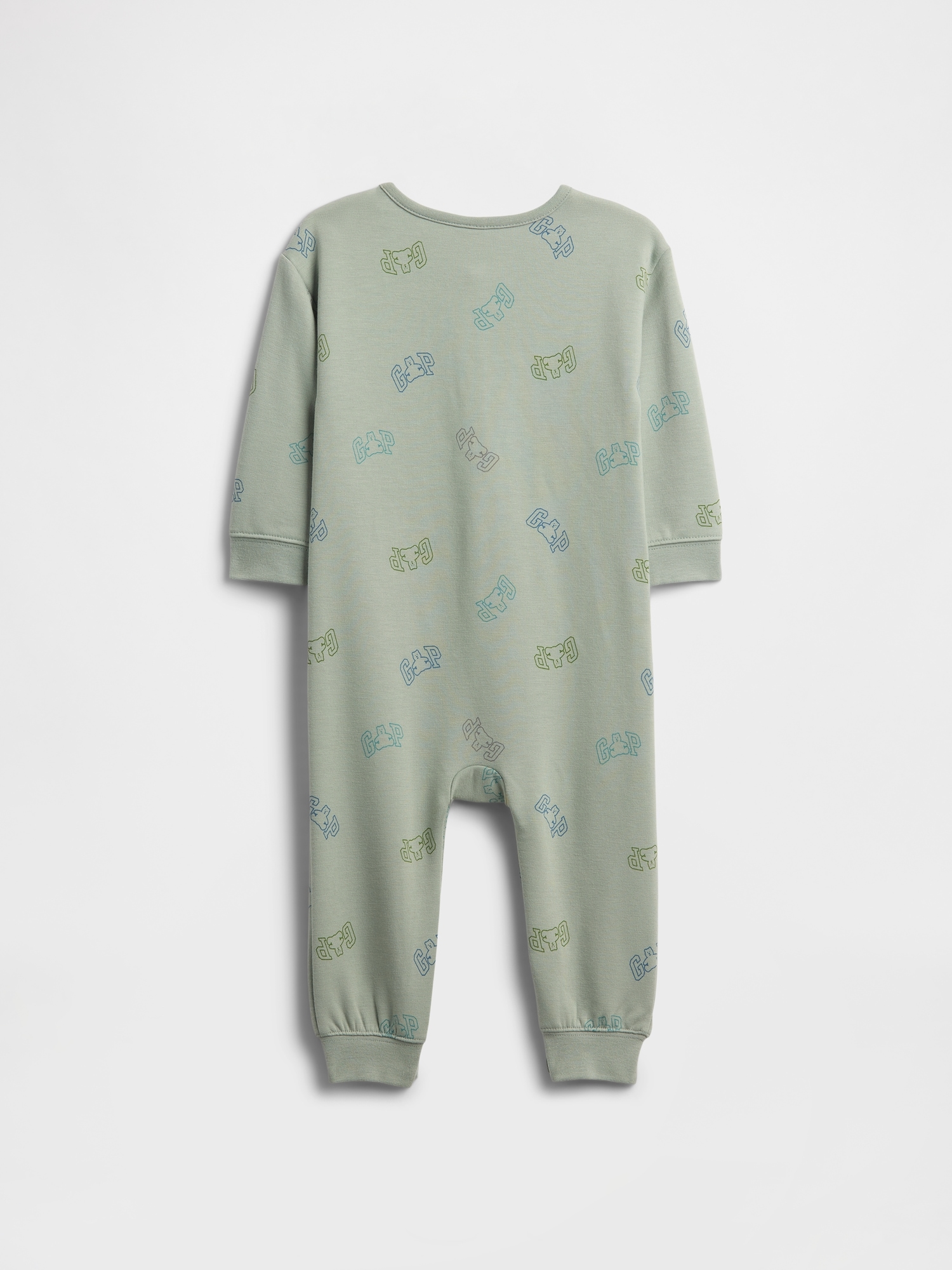 Gap Factory Baby Cloudlight Henley One-piece In Green