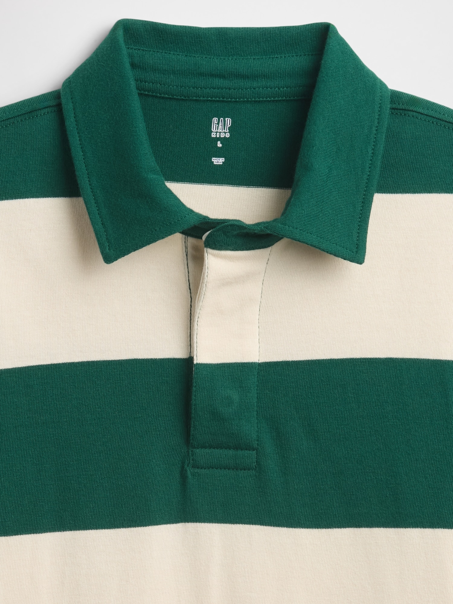 Gap Factory Kids Relaxed Stripe Rugby Polo Shirt Shirt In Green