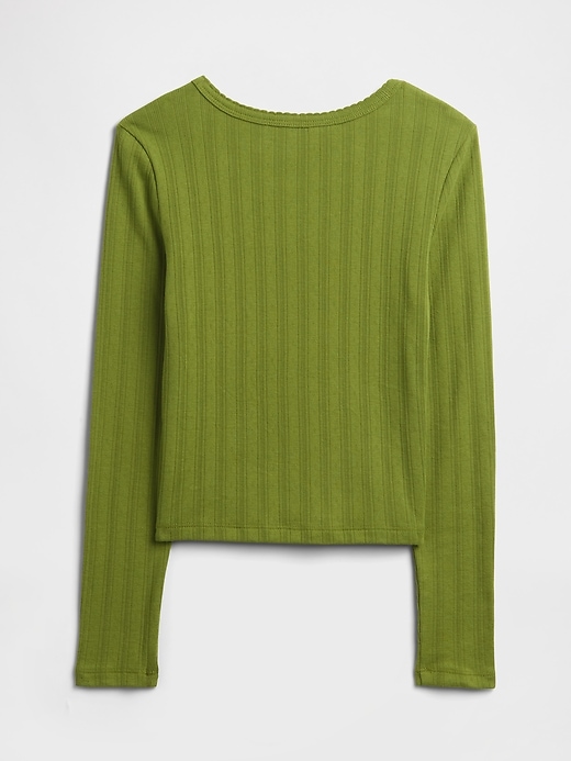 Image number 2 showing, Kids Ribbed Pointelle T-Shirt