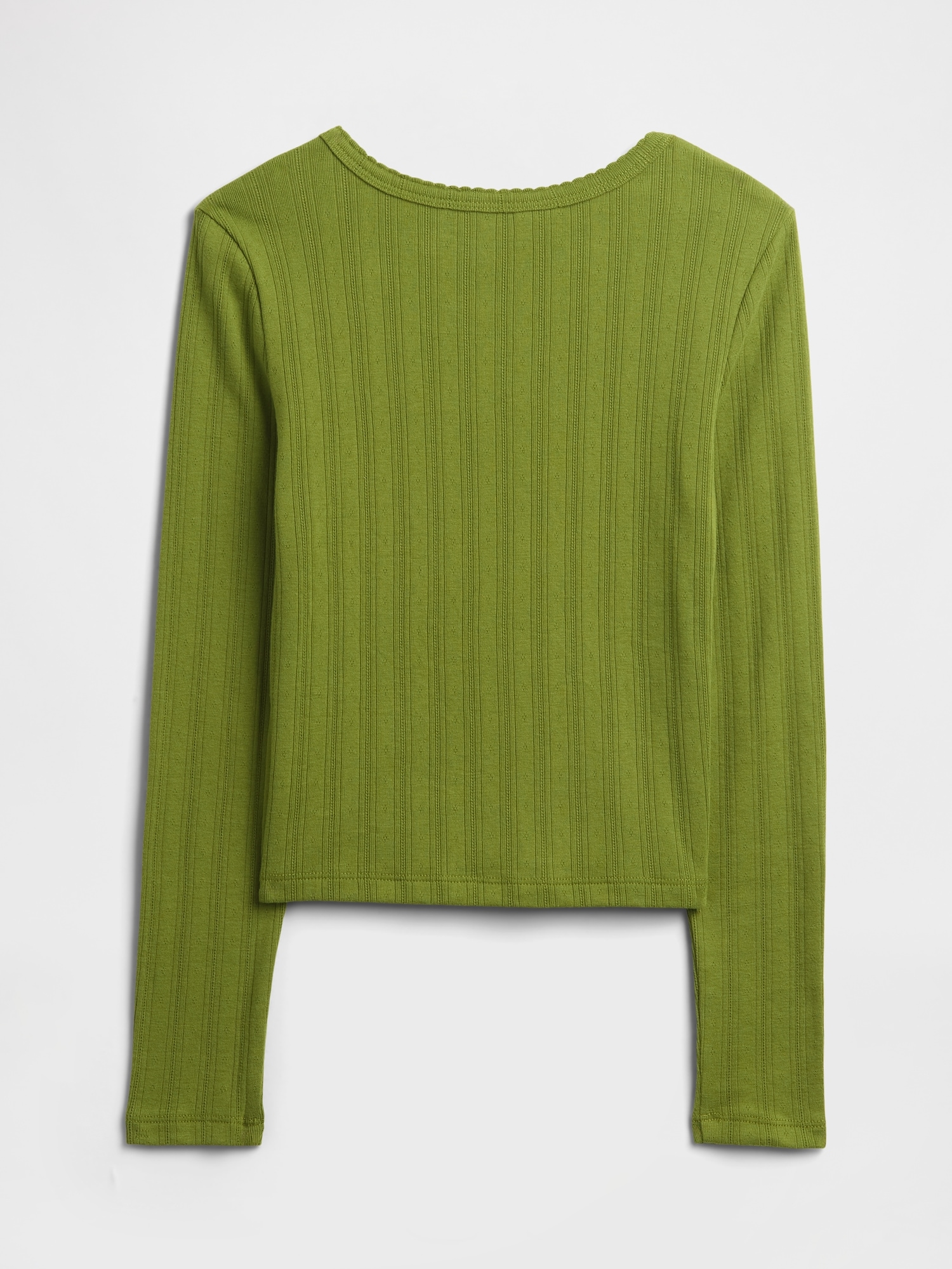 Gap Factory Kids Ribbed Pointelle T-shirt In Green