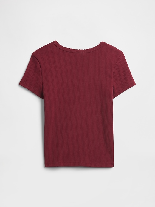 Image number 2 showing, Kids Ribbed Pointelle T-Shirt