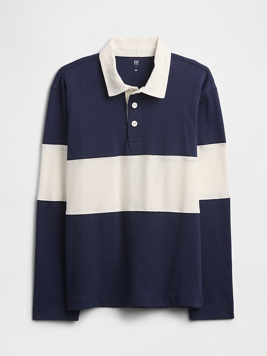 Image number 1 showing, Kids Relaxed Stripe Rugby Polo Shirt
