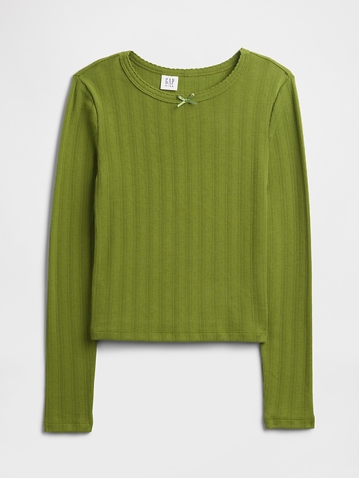 Image number 1 showing, Kids Ribbed Pointelle T-Shirt