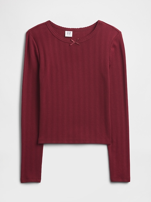 Image number 1 showing, Kids Ribbed Pointelle T-Shirt