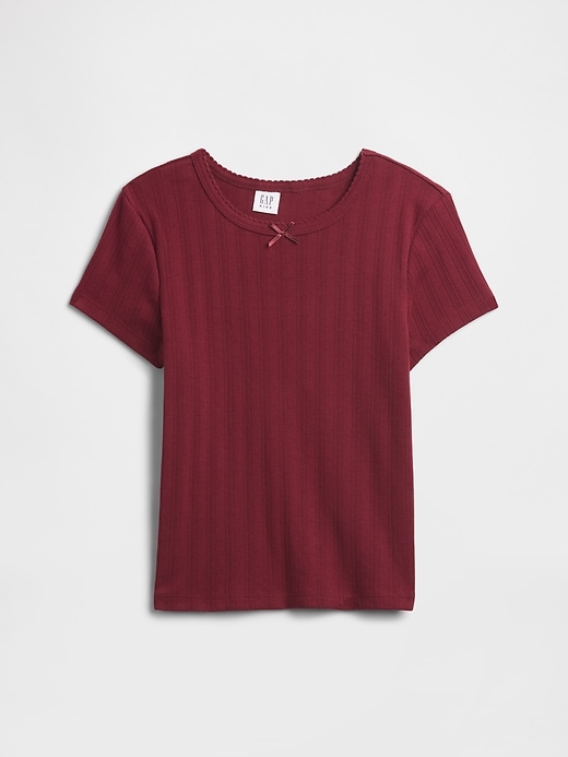 Image number 1 showing, Kids Ribbed Pointelle T-Shirt