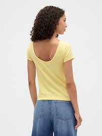 Boatneck Open-Back T-Shirt