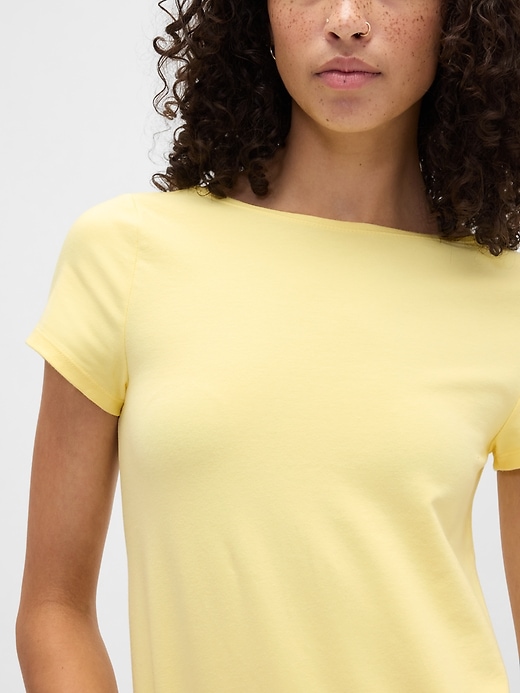 Image number 4 showing, Boatneck Open-Back T-Shirt