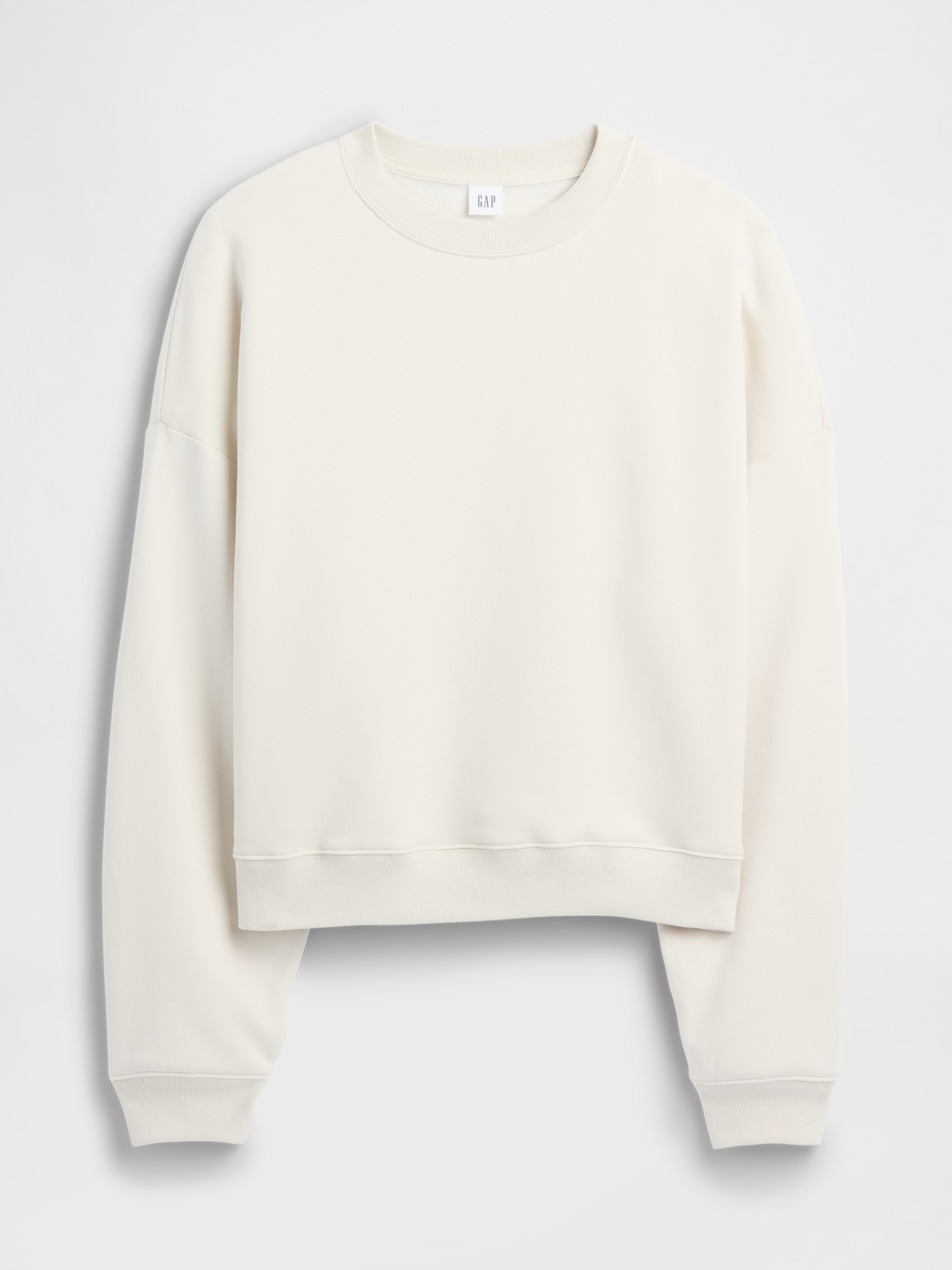 Gap Factory Relaxed Wedge Crewneck Sweatshirt In White
