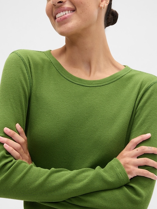 Image number 4 showing, Waffle-Knit Crewneck T-Shirt
