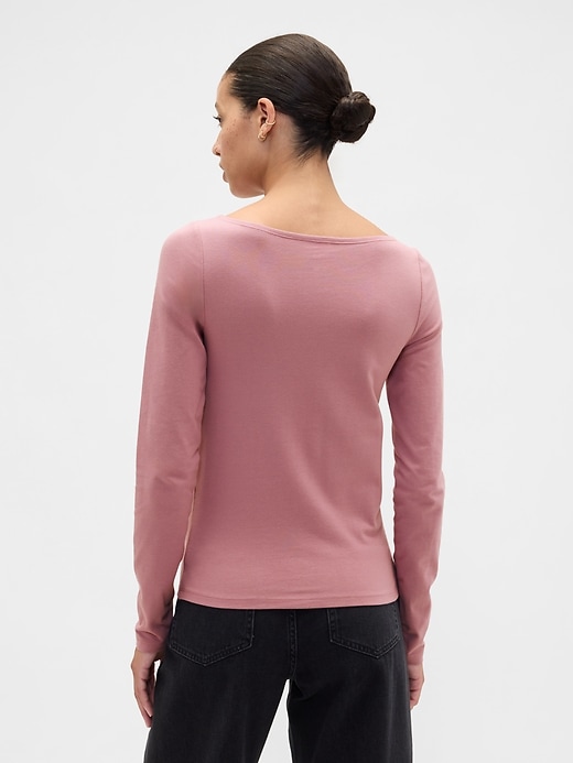 Image number 2 showing, Stretch Jersey Boatneck T-Shirt