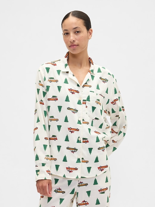 Image number 1 showing, Relaxed Flannel Sleep Shirt