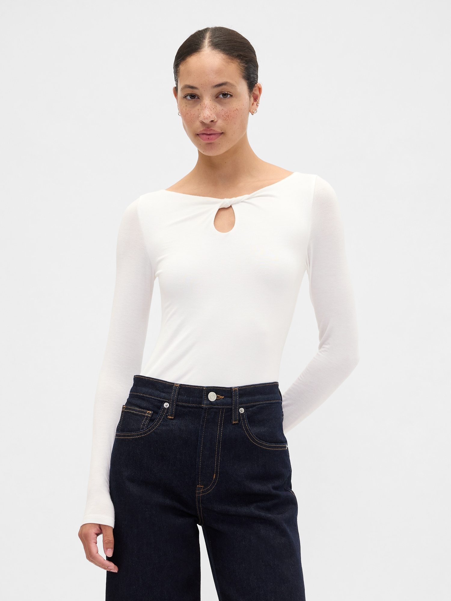 Twist Boatneck Top - New Off White