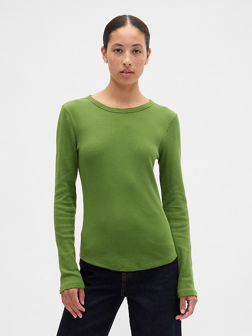 Image number 1 showing, Waffle-Knit Crewneck T-Shirt
