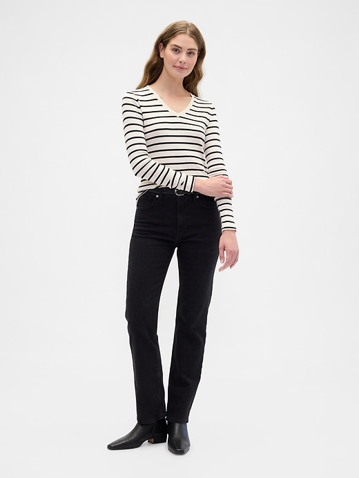 Image number 3 showing, Stripe V-Neck T-Shirt