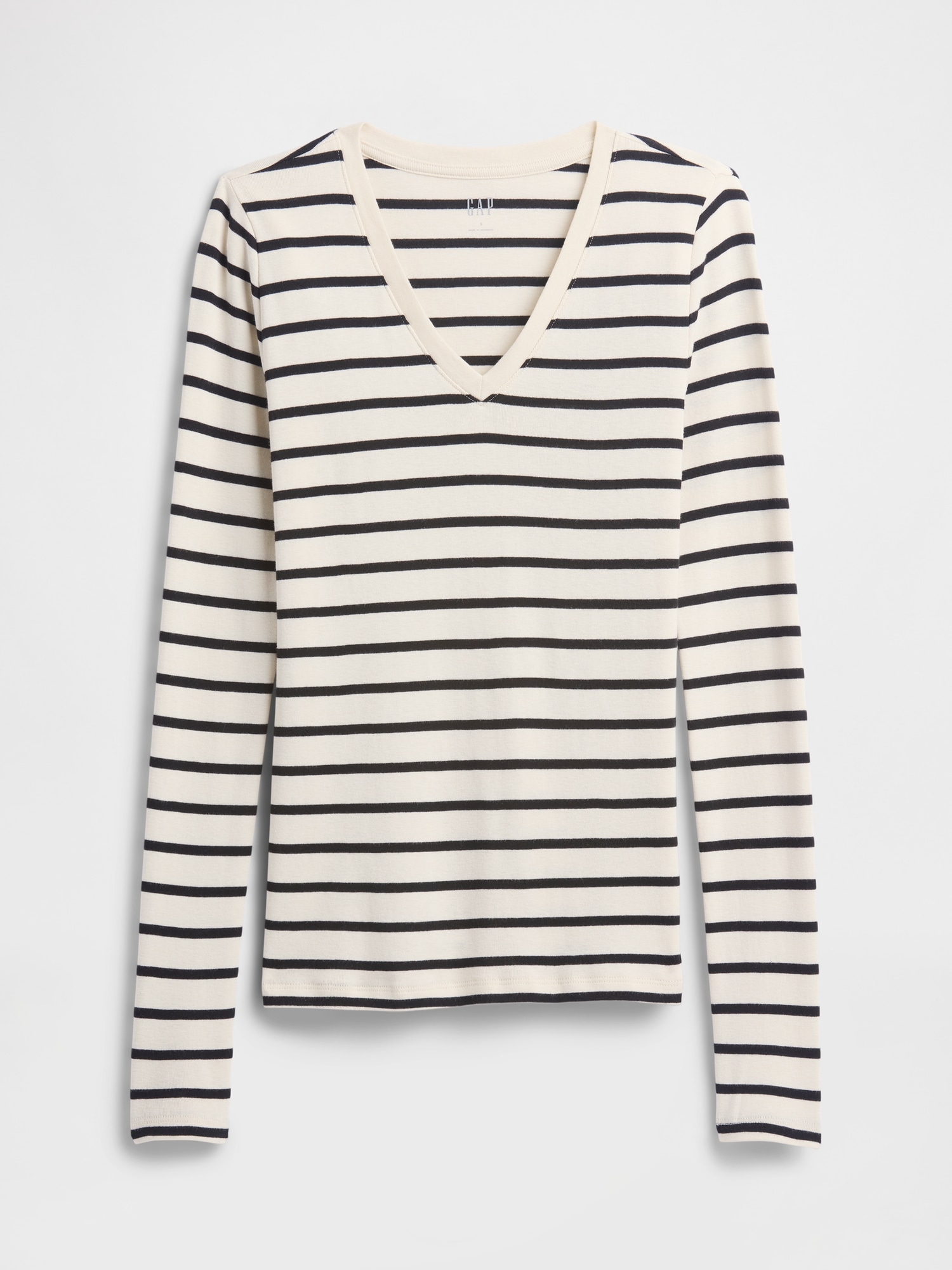 Gap Factory Stripe V-neck T-shirt In White
