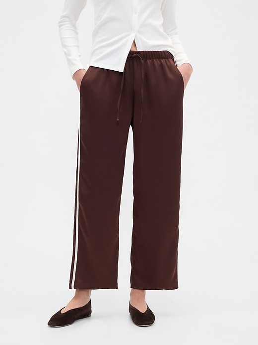Image number 2 showing, Relaxed Straight-Leg Stripe Satin Pants