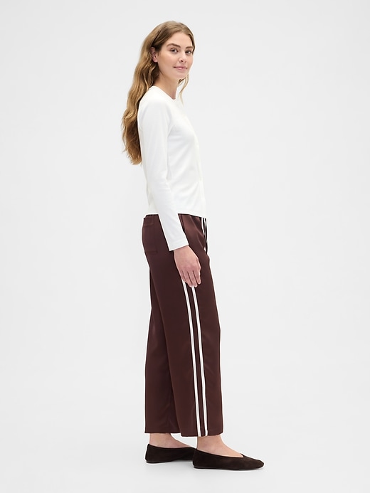 Image number 3 showing, Relaxed Straight-Leg Stripe Satin Pants