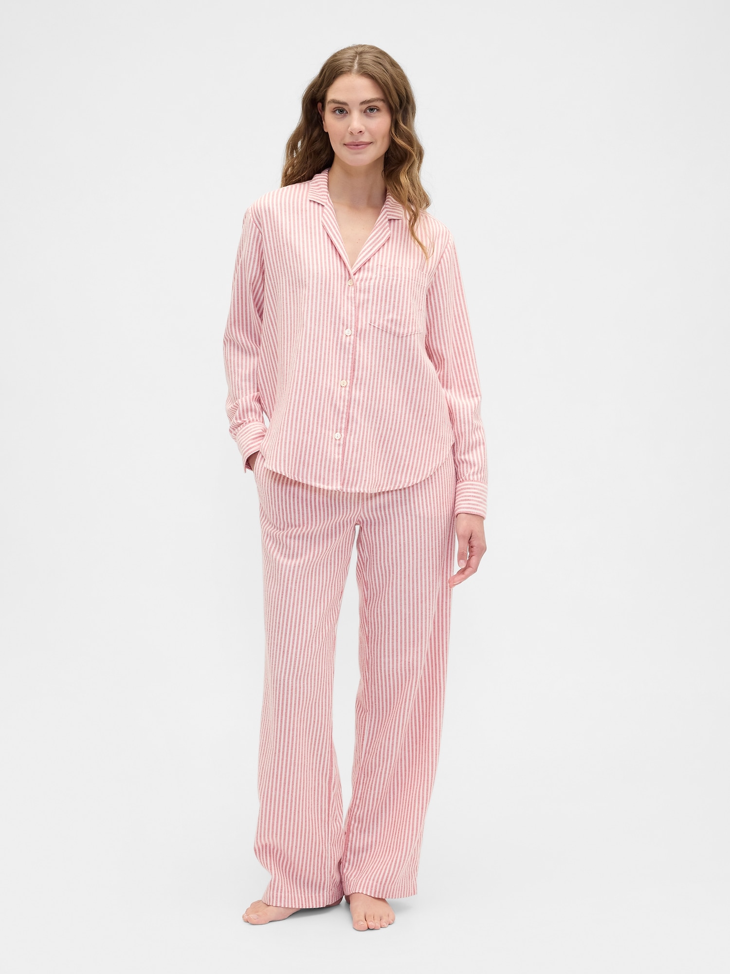 Gap Factory Relaxed Flannel Sleep Shirt In Pink