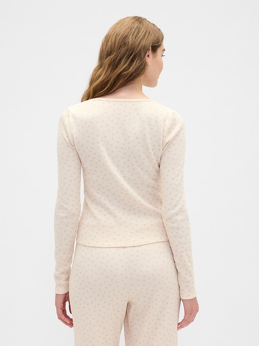 Image number 2 showing, Waffle-Knit Henley PJ Top