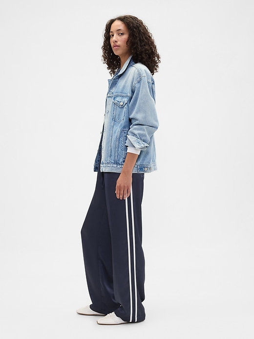 Image number 3 showing, Relaxed Straight-Leg Stripe Satin Pants