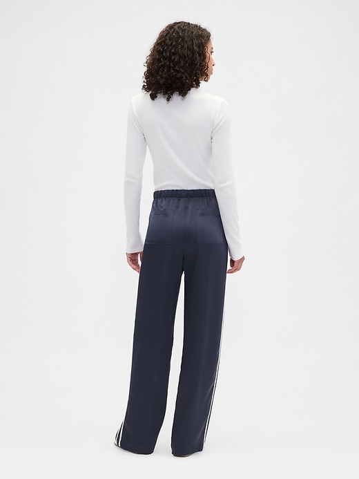Image number 4 showing, Relaxed Straight-Leg Stripe Satin Pants