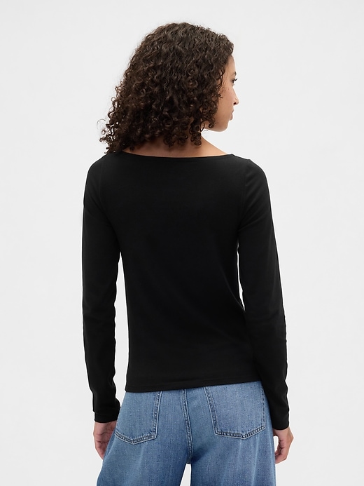 Image number 2 showing, Stretch Jersey Boatneck T-Shirt