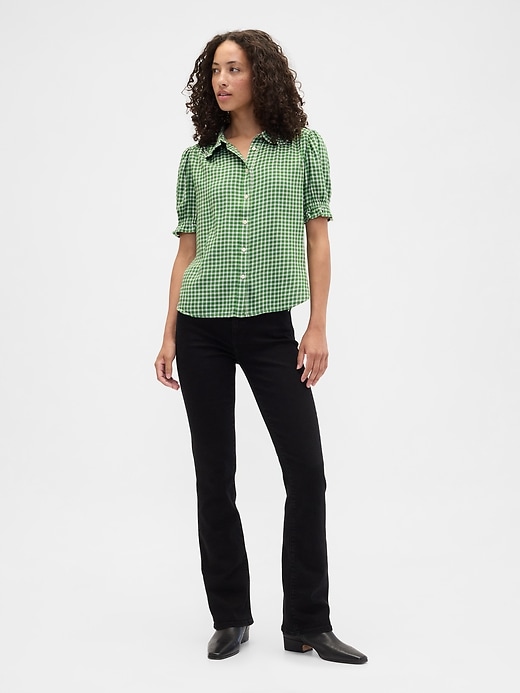 Image number 3 showing, Relaxed Flannel Puff Sleeve Shirt