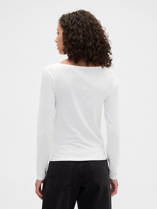 Image number 2 showing, Stretch Jersey Boatneck T-Shirt