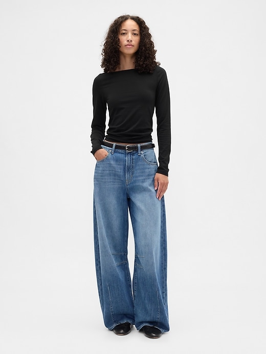 Image number 3 showing, Stretch Jersey Boatneck T-Shirt