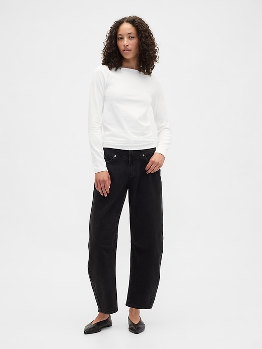 Image number 3 showing, Stretch Jersey Boatneck T-Shirt