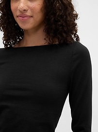 Stretch Jersey Boatneck T-Shirt